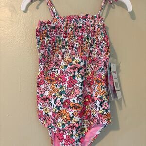 Kensie Girl Floral One-Piece Swimsuit & Hair Clips Set